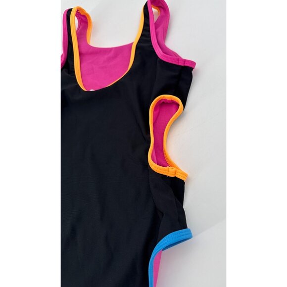 Under Armour Big Girls Size 12 Swimsuit UPF 50 One Piece UPF 50 Black Multicolor - Picture 5 of 7